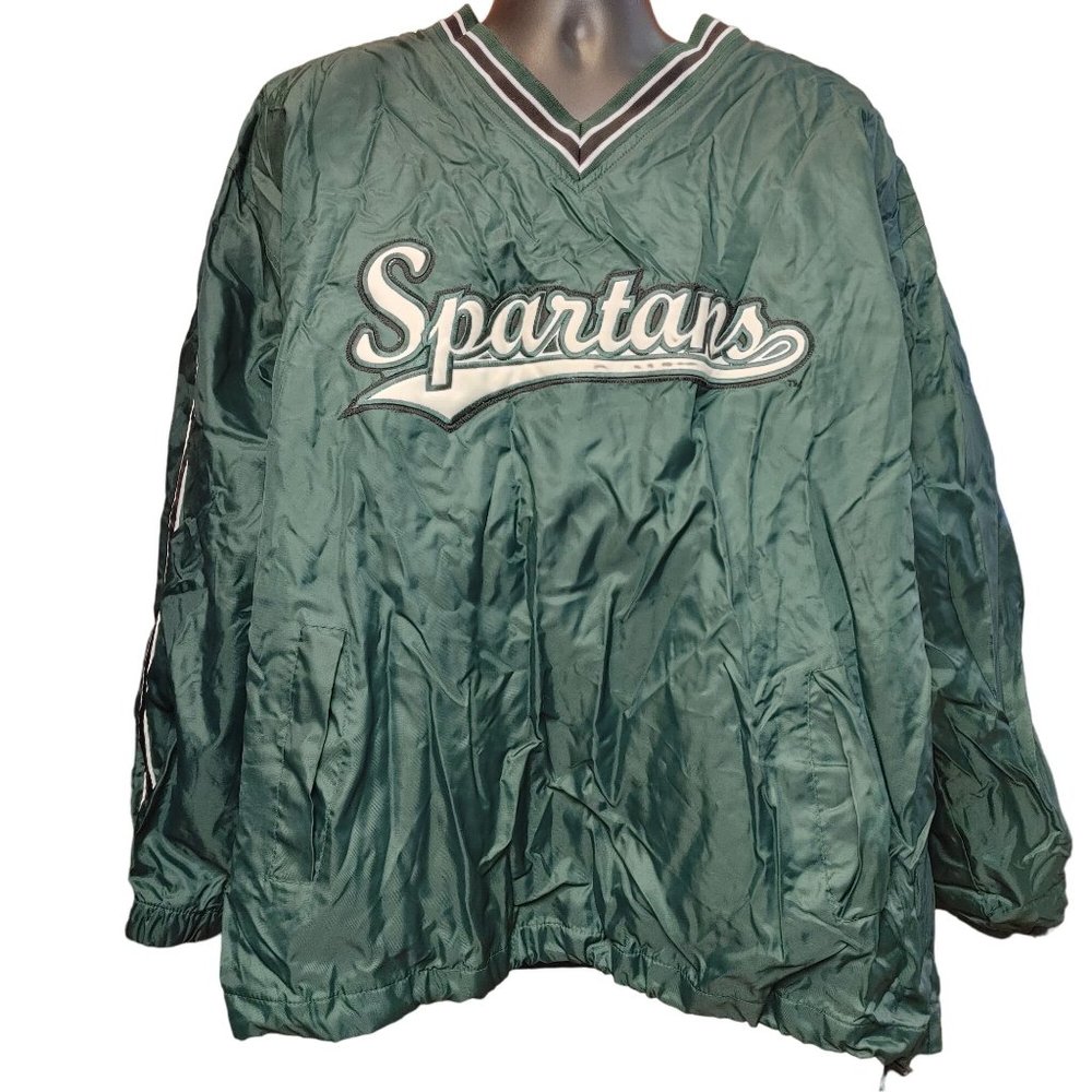 Steve and Barry's Unisex Green Michigan State Spartans Pull Over Jersey XL